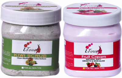 I TOUCH HERBAL Kiwi Scrub 500 ml + Fruit Cream 500 ml ( Pack Of 2 x 500 ml )(2 Items in the set)