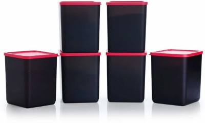 Machak Plastic Grocery Container  - 2000 ml(Pack of 6, Black)