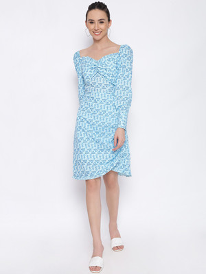 MARC LOUIS Women A-line Blue Knee Length Dress