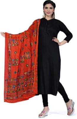 raj-rajeshwari collection Cotton Blend Embroidered Women Dupatta