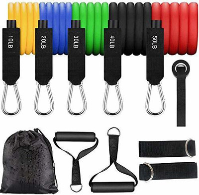 cashback Women’s Reebok Training Essentials Grip Bag | Sampri 11 Pcs/Set Resistance Band Tube Home Gym Workout Exercise Training for Men & Women Fitness Band(Multicolor, Pack of 11)