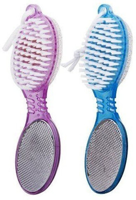 chapo 4 in 1 Foot Scrubber to Remove Dead Skin & Callus with Pumice Stone & Brush for Men & Women PACK OF 2(Multicolor)