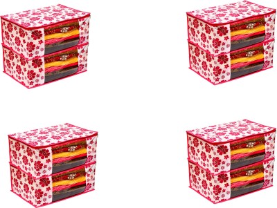 ANNORA INTERNATIONAL ANI_Pink_Flower_008 Presents non woven saree cover storage bags for clothes With primum quality saree cover fancy saree cover with zip combo offer low price & cloth organizer for wardrobe Pink Flower Printed Saree Cover Paco fo 8 ANI_Pink_Flower_008(Pink)