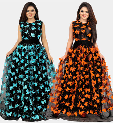 DECOFIN Flared/A-line Gown(Black)