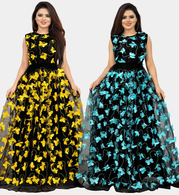 DECOFIN Flared/A-line Gown(Black)