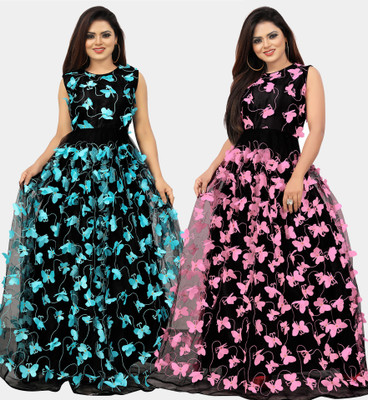 DECOFIN Flared/A-line Gown(Black)