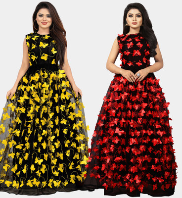 DECOFIN Flared/A-line Gown(Black)