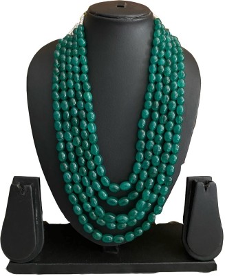 Aamrapali Silver Gems Beads, Jade Gold-plated Plated Stone, Alloy Necklace