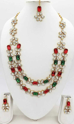 catalyst venture Alloy Gold-plated Red, Green, White Jewellery Set(Pack of 1)