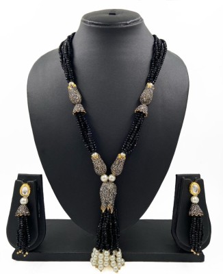 Aamrapali Silver Gems Stone, Alloy Gold-plated Black, White Jewellery Set(Pack of 1)