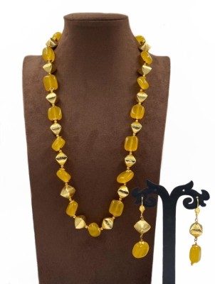 Aamrapali Silver Gems Stone, Alloy Gold-plated White, Yellow Jewellery Set(Pack of 1)