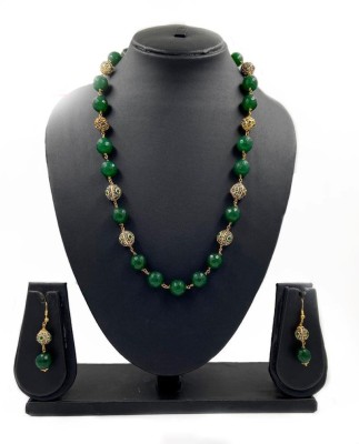 Aamrapali Silver Gems Stone, Alloy Gold-plated Green Jewellery Set(Pack of 1)