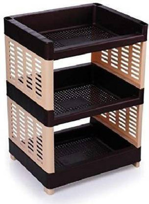 YASHODEEP PLASTIC Utensil Kitchen Rack Plastic Multipurpose Use 3 Compartments Plastic Rack for Office, Kitchen and General Use Rack