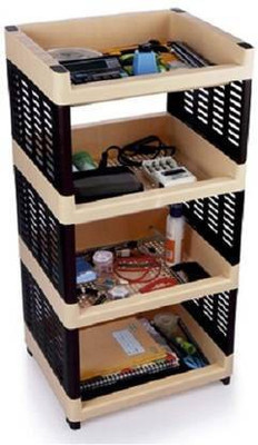 PRAGATI SALES Utensil Kitchen Rack Plastic Multipurpose Use 4 Compartments Plastic Rack for Office, Kitchen and General Use Rack