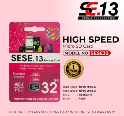SE.13 PREMIUM 32 GB MicroSD Card Class 10 70 MB/s  Memory Card