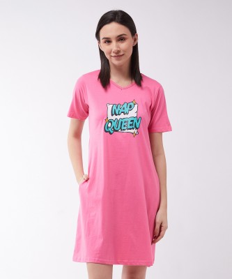 Miss Chase Women Nightshirts(Pink)