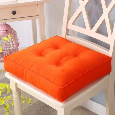 RF Relaxfeel Cotton Solid Chair Pad Pack of 1(Orange)