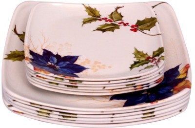 CARNIVAL SQUARE LITO MODEL NO-006,10 INCH FULL AND 7 INCH HALF DINNER PLATE SET 12 PCS OF MELAMINE Dinner Plate(Pack of 12)