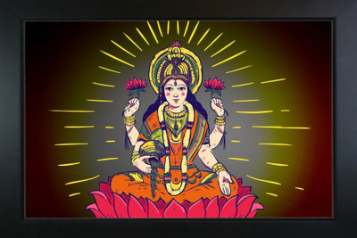 RV SALES lakshmi mata photo with frame for puja room & wall Religious Frame