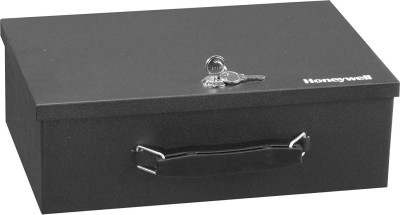Honeywell 6104 Fireproof Steel Security Safe Box with Key Lock, 0.17-Cubic Feet, Black Safe Locker(Key Lock)