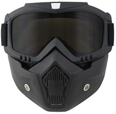Qiisx QX-BL-12T Bike Riding Face Mask, Face Shield Motorcycle Goggles Motorcycle Goggles Black Motorcycle Modular Mask Detachable Goggle Bicycles motocross goggles Windproof Moto Open Face Helmet Cross Helmets Mask Goggles Blowtorch  Safety Goggle(Free-size)