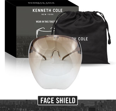 Kenneth Cole KC1FCSHLDBRW Goggle-Style Face Shield with 180° Safety Coverage: Anti-Fog Glasses and Clear Face Visor Integrated in One Design - Unisex Fashion Protective Wear for Men & Women Safety Visor(Size - Free Size)