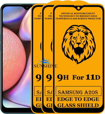 SUNSHINE Edge To Edge Tempered Glass for Samsung Galaxy A20s(Pack of 3)