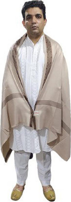 Kashmiri Shawl Wool Embroidered Men Shawl(Beige)