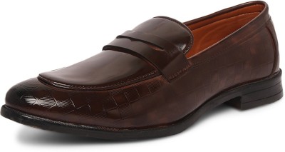 MUTAQINOTI Men's Brown Leather Loafer Shoes for men Formal Party wear Loafers For Men(Brown)