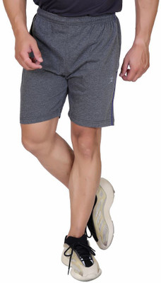 axys Solid Men Grey Sports Shorts