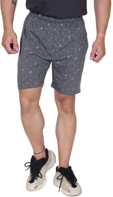 axys Printed Men Grey Basic Shorts
