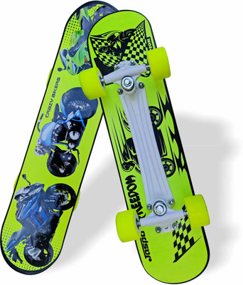 Jaspo Turbo Inches Fiber Beginner Skateboard for 8 yrs & Above (Crazy Bikers) 6.6 inch x 27.6 inch Skateboard(Multicolor, Pack of 1)