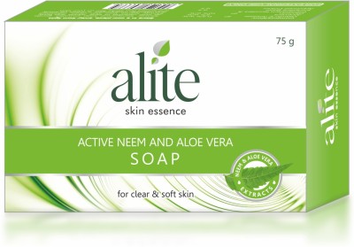 alite Active Neem and Aloe Vera Soap for clear & soft skin Pack of 5 (75g each)(5 x 75 g)