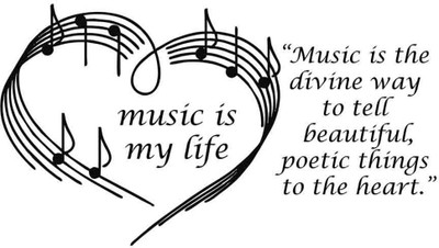 BRITISH TERMINAL 60 cm Music Self Adhesive Decorative Wall Sticker || (60cm X 45cm) btcut5290 Self Adhesive Sticker(Pack of 1)
