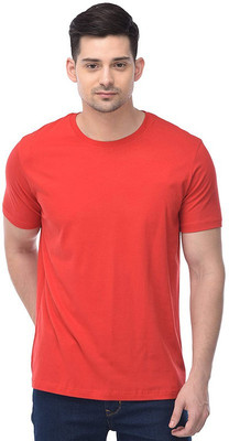 COLOR CAPITAL Solid Men Round Neck Red T-Shirt