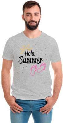 SmarTee Street Printed Men Round Neck Grey T-Shirt