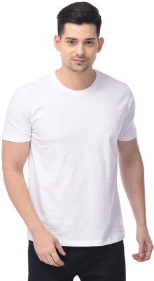 COLOR CAPITAL Solid Men Round Neck White T-Shirt