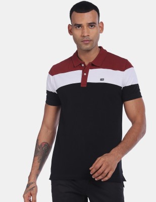 Arrow Sport Striped Men Polo Neck Red T-Shirt