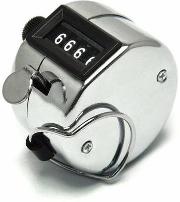 VAAMnational Counter Clicker Resettable Manual 4 Digit Registers 0-9999 Analog Tally Counter (Silver Pack of 1) Analog Tally Counter(Silver, Black)