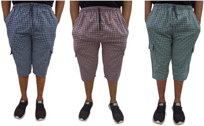 SD Fashions Checkered Men Three Fourths