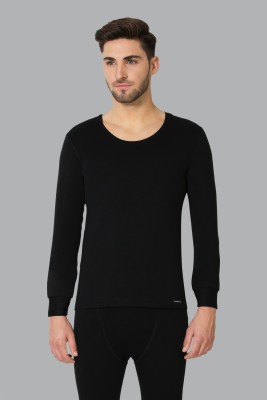 VAN HEUSEN Men Black Solid Warmtech Low Neck Thermal Top Men Top Thermal