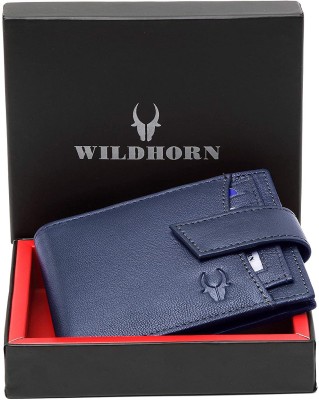 WILDHORN Men Casual, Formal, Travel Blue Genuine Leather Card Holder(3 Card Slots)