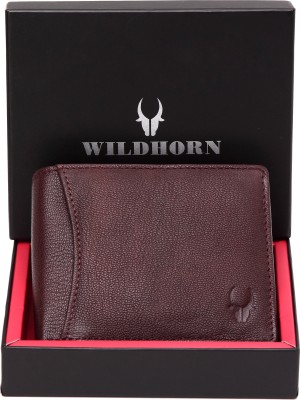 WILDHORN Men Casual, Formal, Travel Maroon Genuine Leather Wallet(6 Card Slots)