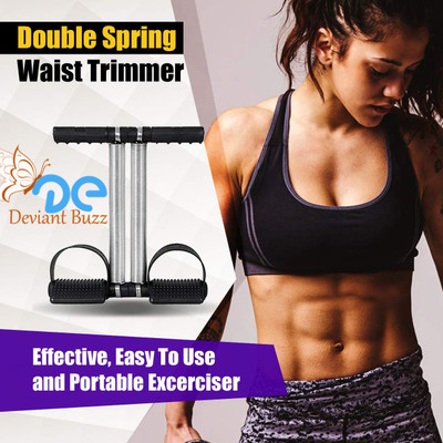 Deviant Buzz Double Spring Tummy Trimmer For Men/Women For Gym & Home Exercise (Black) Ab Exerciser(Black)