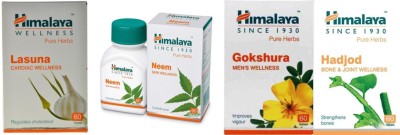 HIMALAYA Lasuna Cardiac, Neem Skin, Gokshura Men's and Hadjod Bone-Joint Wellness (Pack of 4)(Pack of 4)