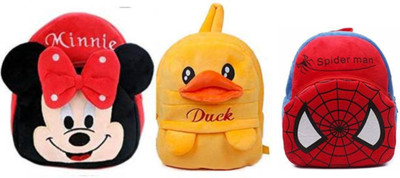 Bluemoon BM-Combo of 3 Red Minnie& Spiderman & Duck_pk_p31 12 L Backpack(Multicolor)