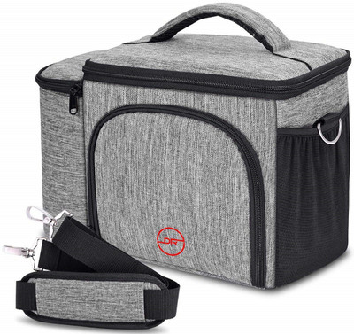 DOUBLE R BAGS Meal Prep Lunch Bag Insulated Lunch Bag Lightweight and Reusable Food Cooler Lunch Box Insulation and Large Capacity with Adjustable Shoulder Strap for Men Women Kids Lunch Bag(Grey, 6 L)