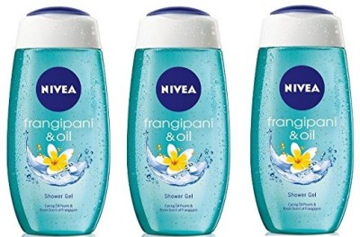 NIVEA Frangipani & Oil Care Oil Pearls Scent OF Frangipani Flower Shower Gel Each 250ml Pack of 3(3 x 250 ml)