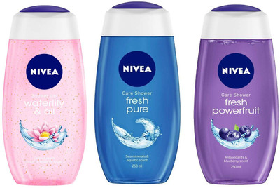 NIVEA Lemon & oil Care Oil Pearls Revitalizing Scent of Lemon And Fresh Pure Sea Minerals & Aquatic Scent And Fresh Power Fruit Antioxidants & Blueberry Scent Shower Gel Each 250 ml Pack of 3(3 x 250 ml) NIVEA Lemon & oil Care Oil Pearls Revitalizing Scent of Lemon And Fresh Pure Sea Minerals & Aquatic Scent And Fresh Power Fruit Antioxidants & Blueberry Scent Shower Gel Each 250 ml Pack of 3(3 x 250 ml)