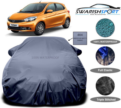 Swarish Car Cover For Tata Tiago (With Mirror Pockets)(Grey)